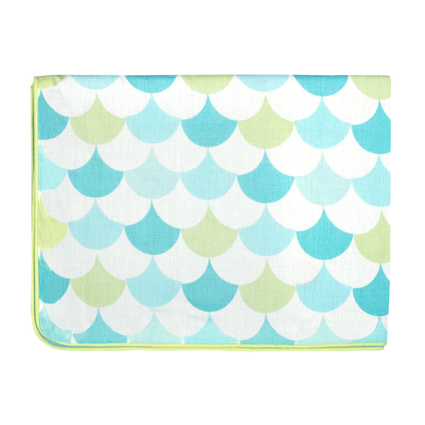 MELLOW GREEN SCALLOP COTTON BLANKET