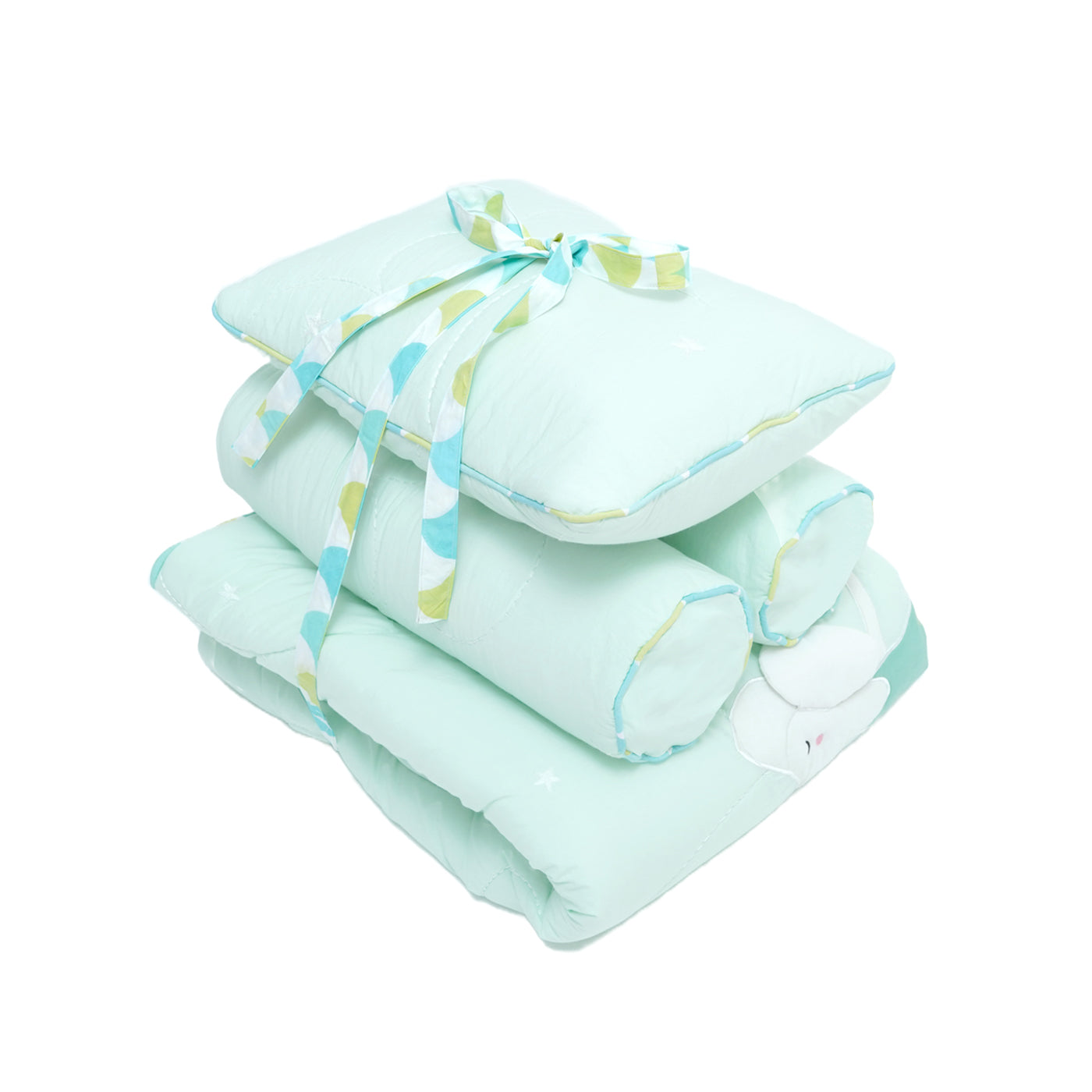 TULO BABY BEDDING SET – MINT ELEPHANT BALLERINA