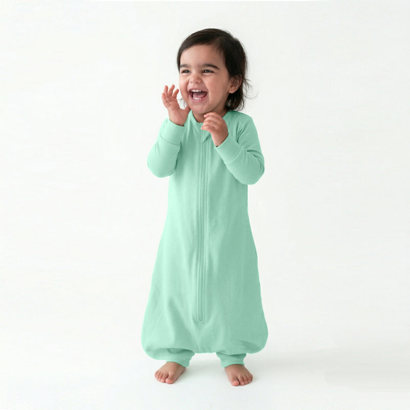 BABY SLEEPING BAG WITH FOOTIES AND SLEEVES (2.5 TOG) - SEA GREEN | TULO BABY