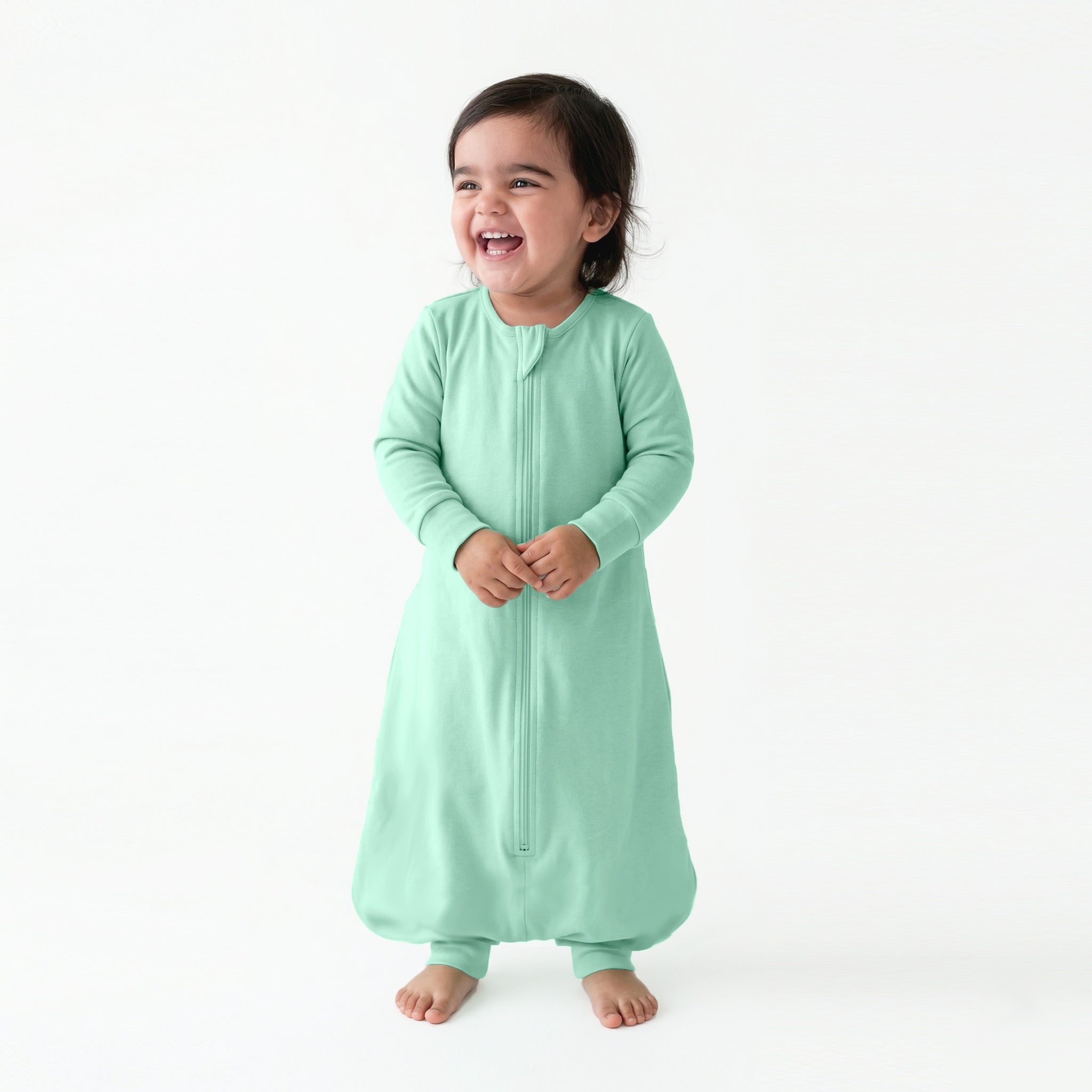 BABY SLEEPING BAG WITH FOOTIES AND SLEEVES (2.5 TOG) - SEA GREEN | TULO BABY