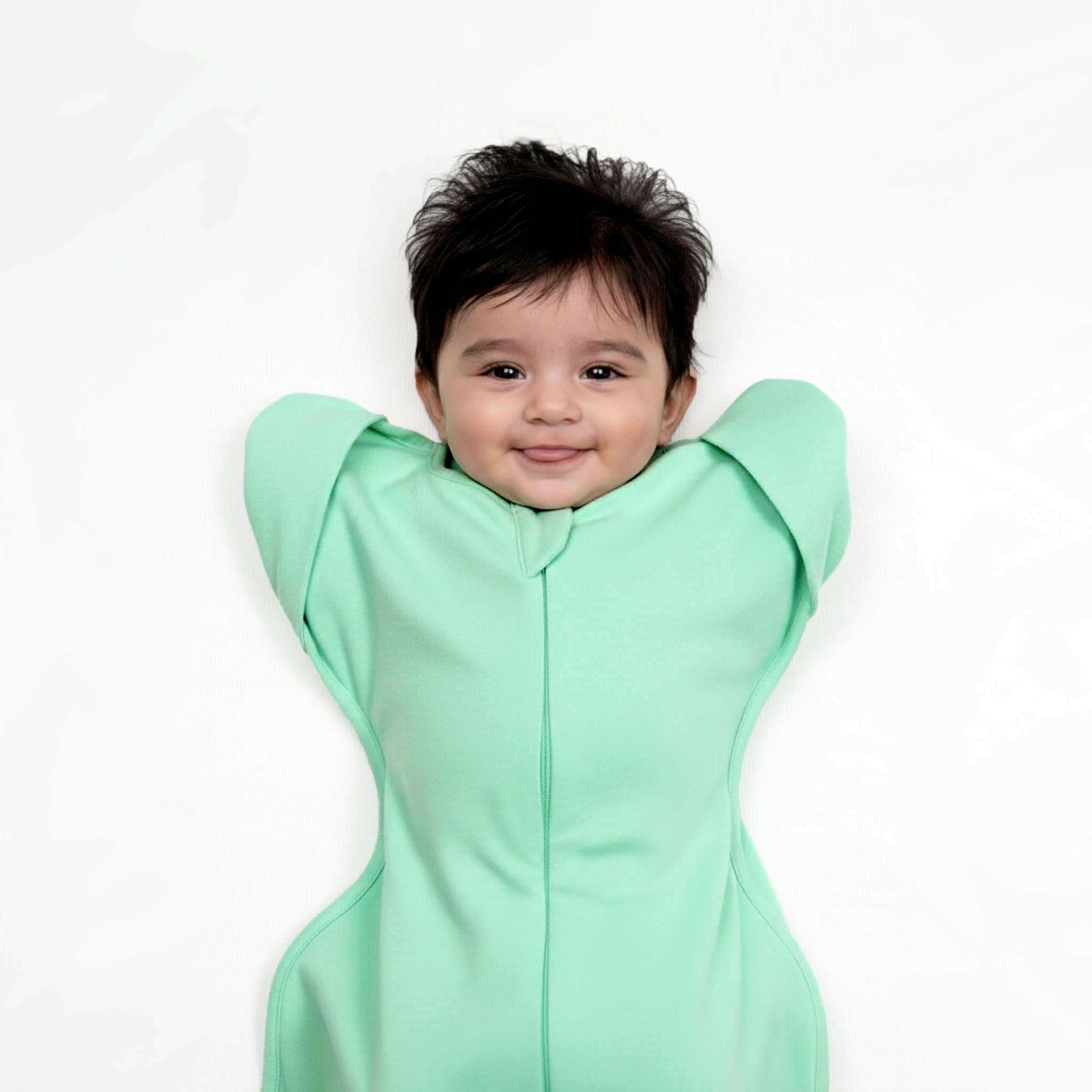 TRANSITIONAL POD SWADDLE FOR BABIES (2.5 TOG) - SEA GREEN | TULO BABY