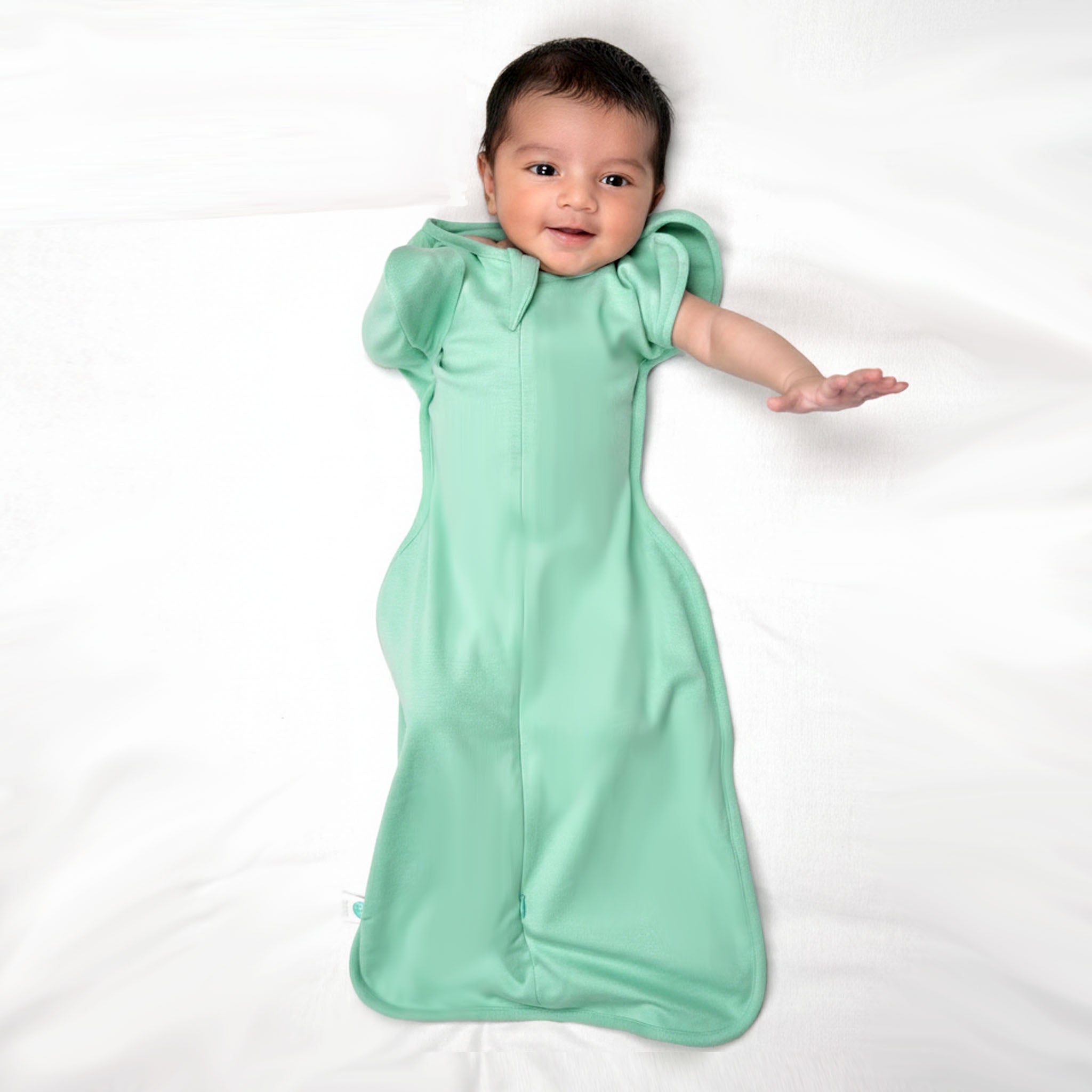 TRANSITIONAL POD SWADDLE FOR BABIES (0.6 TOG) - SEA GREEN | TULO BABY
