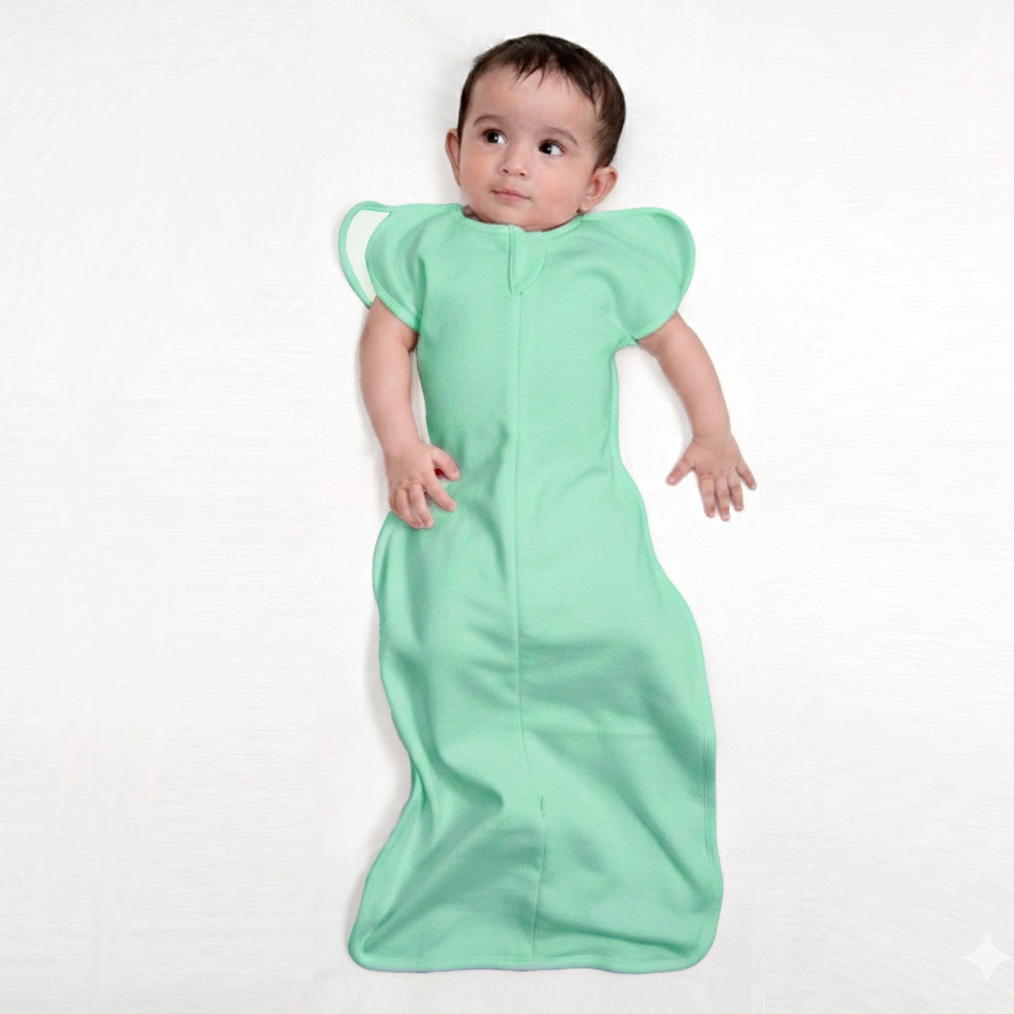 TRANSITIONAL POD SWADDLE FOR BABIES (2.5 TOG) - SEA GREEN | TULO BABY