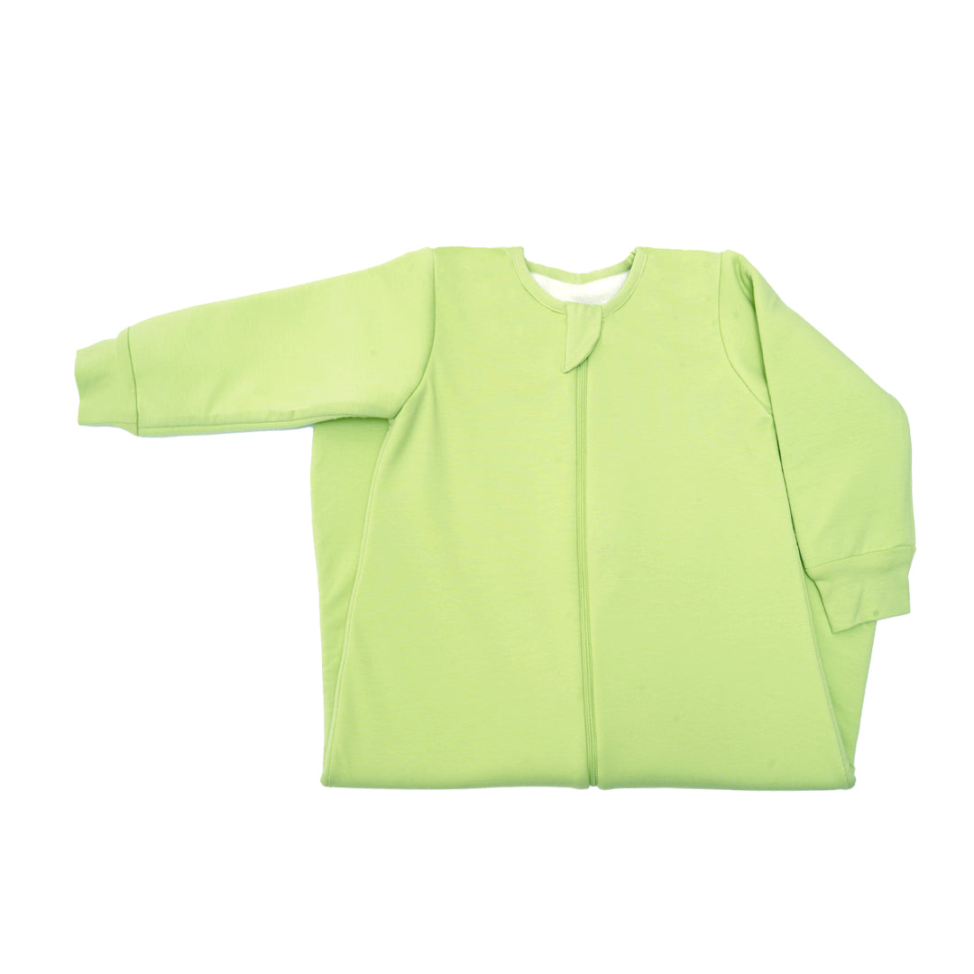 BABY SLEEPING BAG WITH FOOTIES AND SLEEVES (2.5 TOG) - SHADOW LIME | TULO BABY