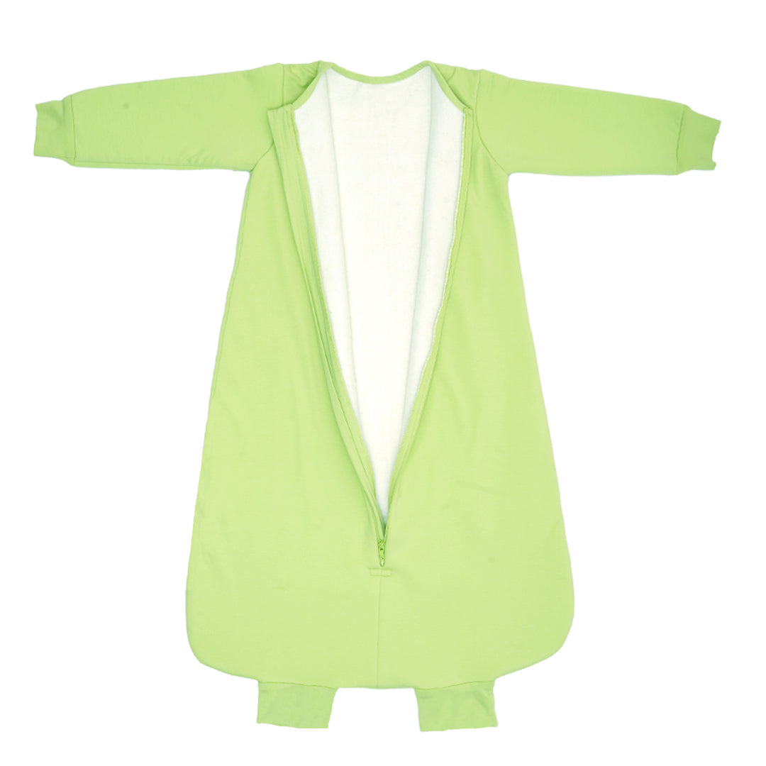 BABY SLEEPING BAG WITH FOOTIES AND SLEEVES (2.5 TOG) - SHADOW LIME | TULO BABY