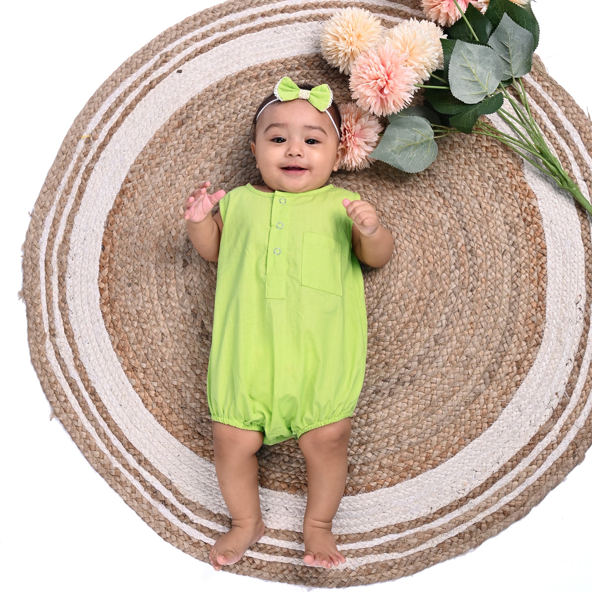 SHADOW LIME COTTON ONESIE