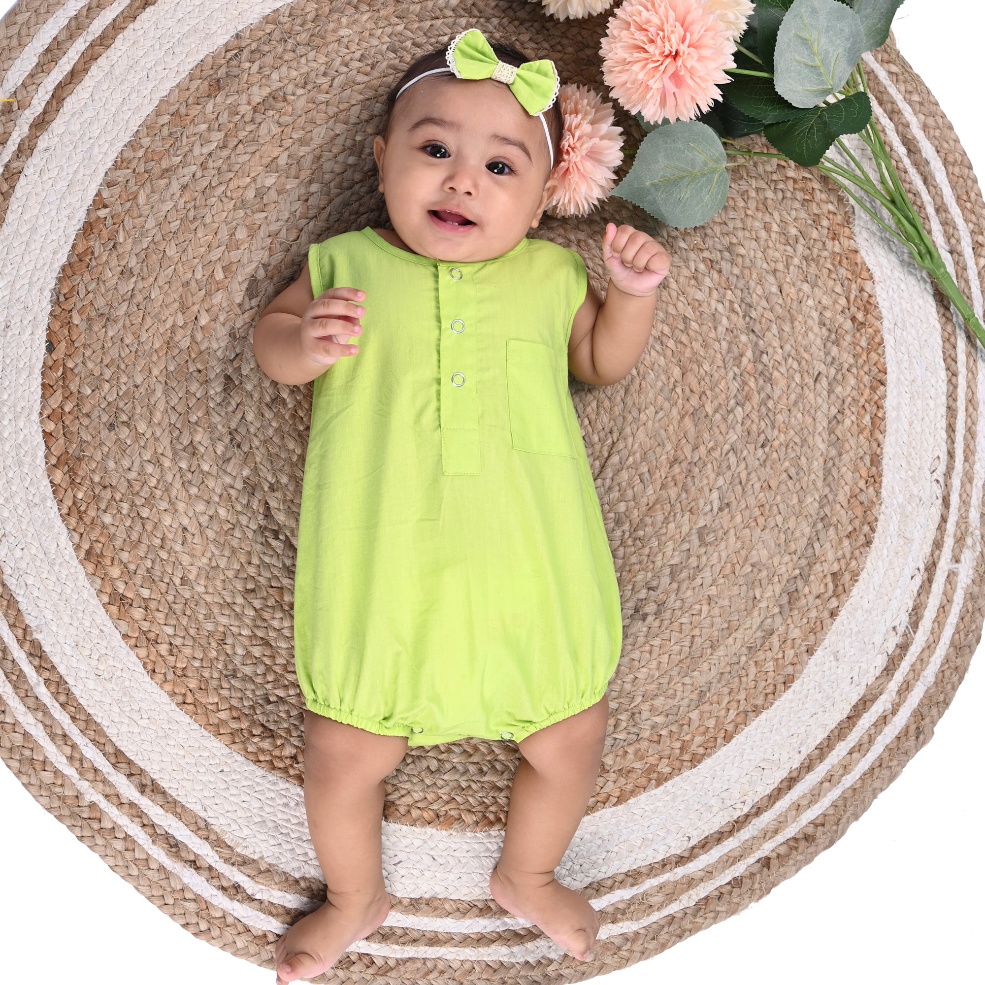 SHADOW LIME COTTON ONESIE