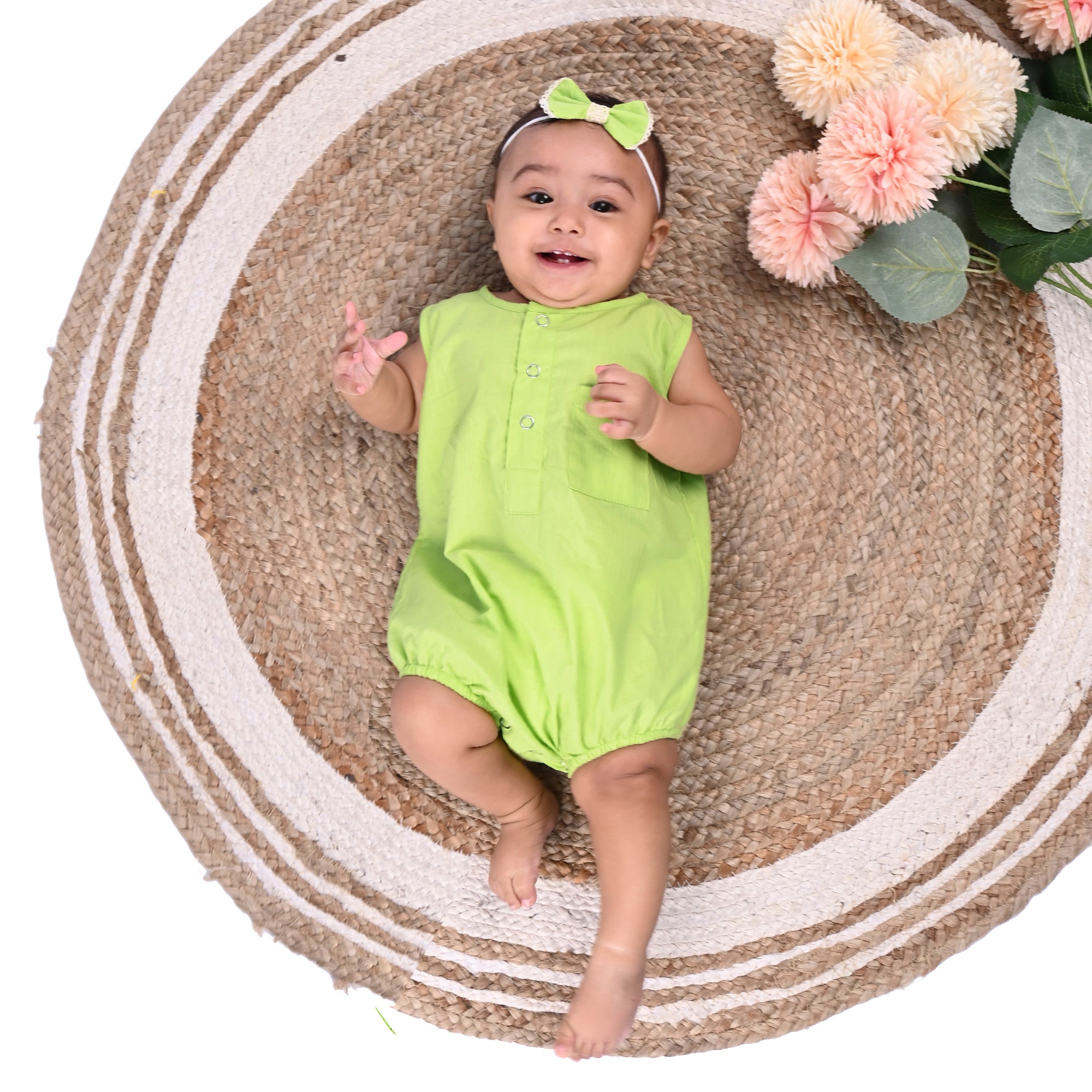 SHADOW LIME COTTON ONESIE