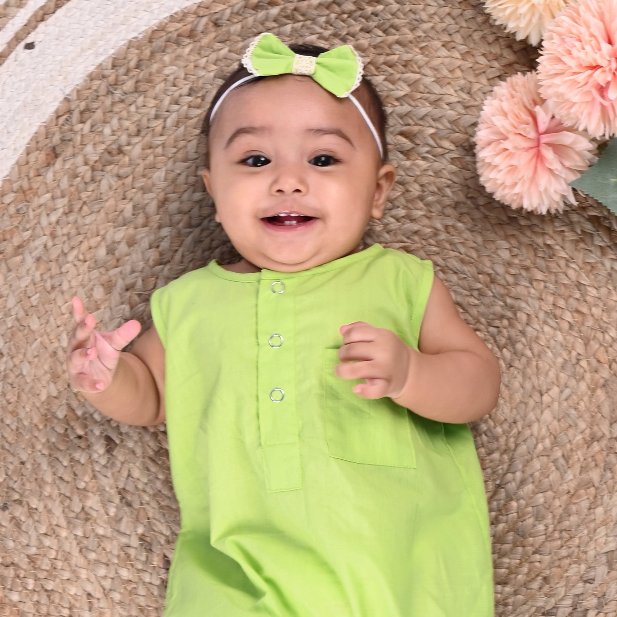 SHADOW LIME COTTON ONESIE