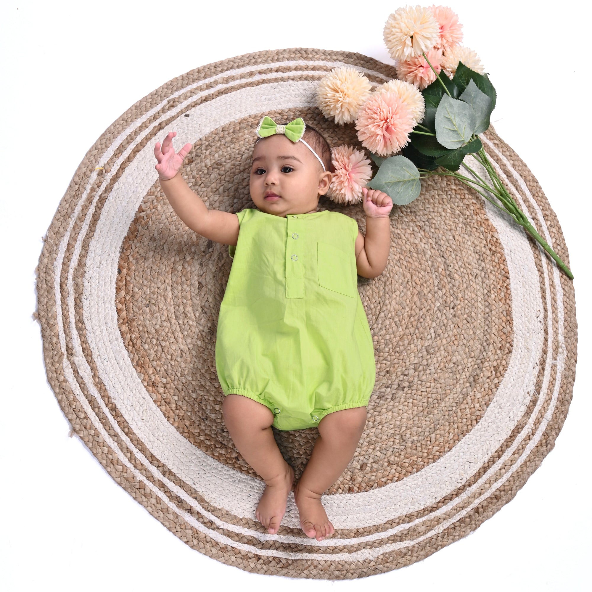 SHADOW LIME COTTON ONESIE