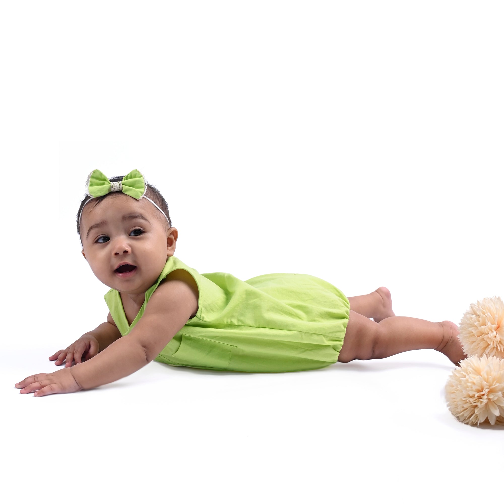 SHADOW LIME COTTON ONESIE