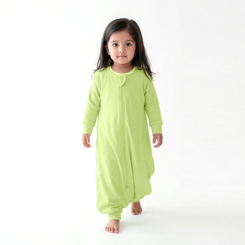 BABY SLEEPING BAG WITH FOOTIES AND SLEEVES (2.5 TOG) - SHADOW LIME | TULO BABY
