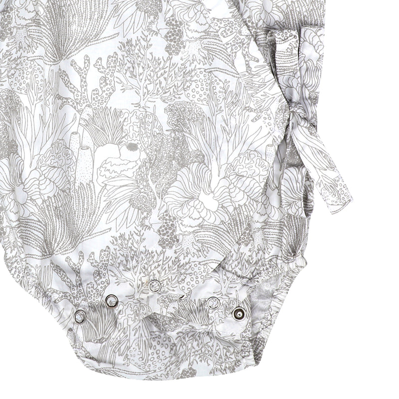 SMOKY GREY CORAL KIMONO ONESIE