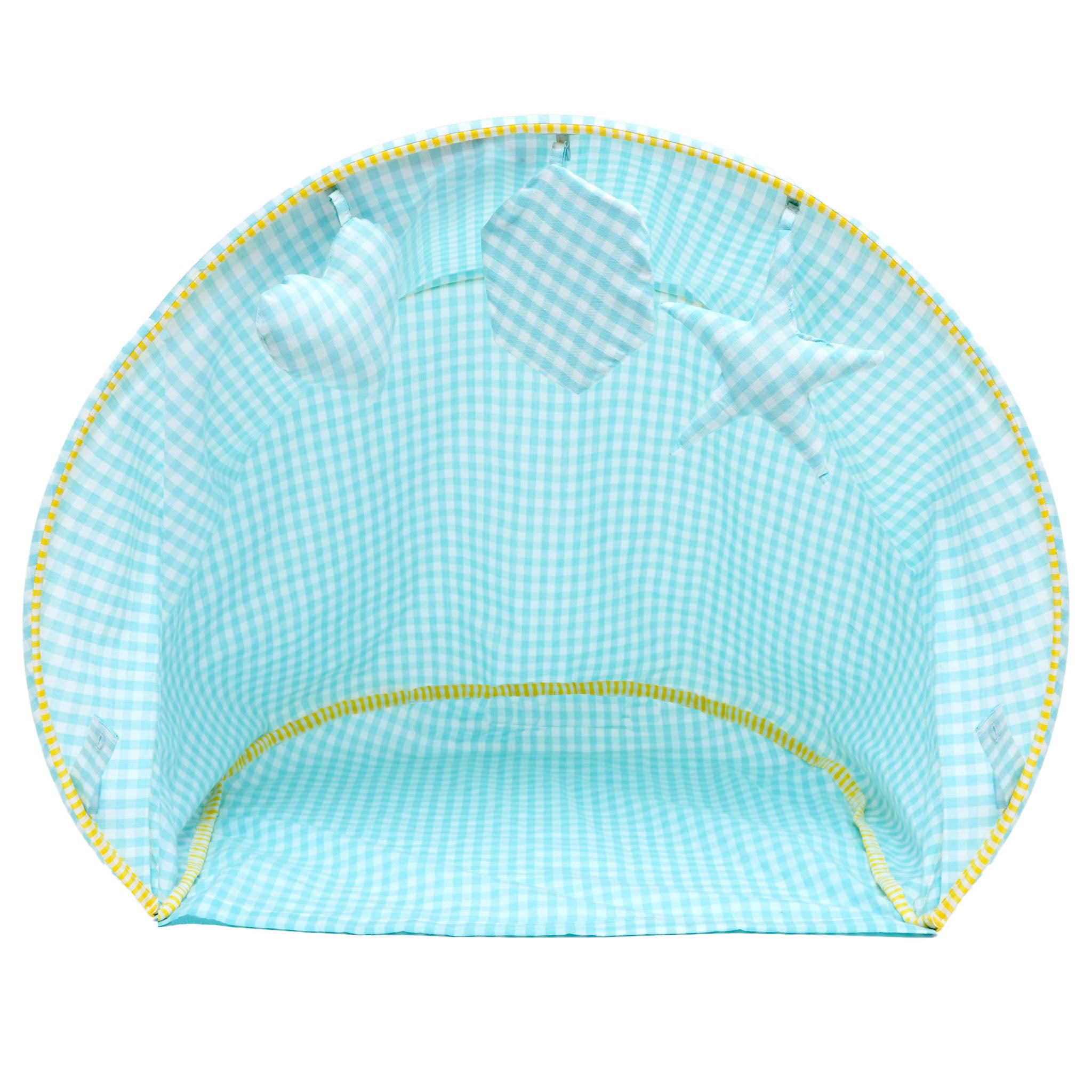 AQUA GINGHAM NESTO PAD CANOPY