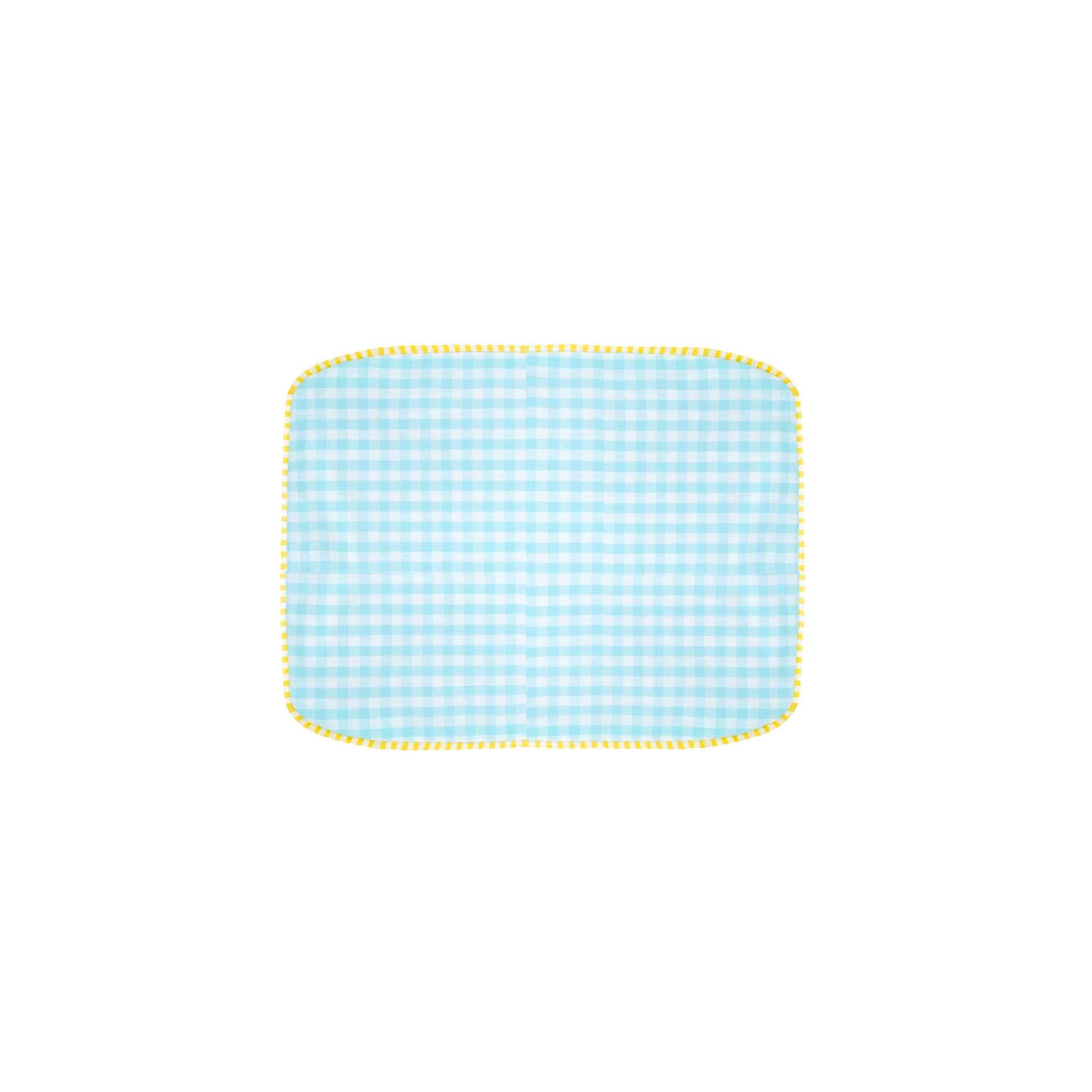 AQUA GINGHAM NESTO PAD MUSTARD PILLOW