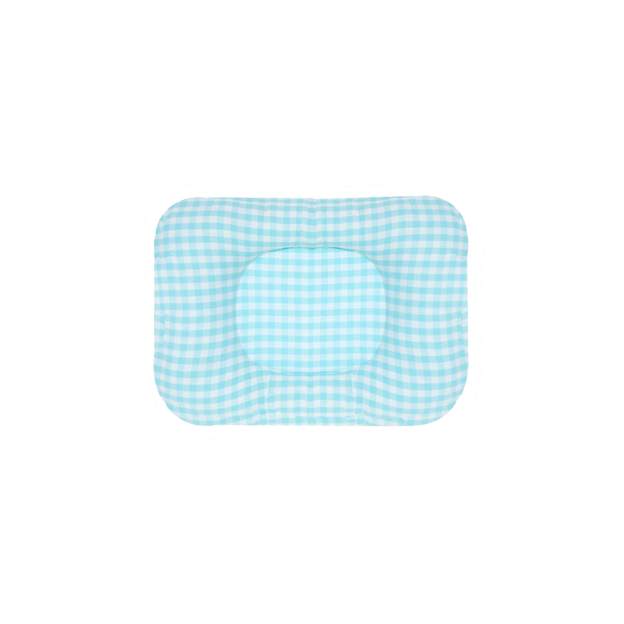 AQUA GINGHAM NESTO PAD DONUT PILLOW