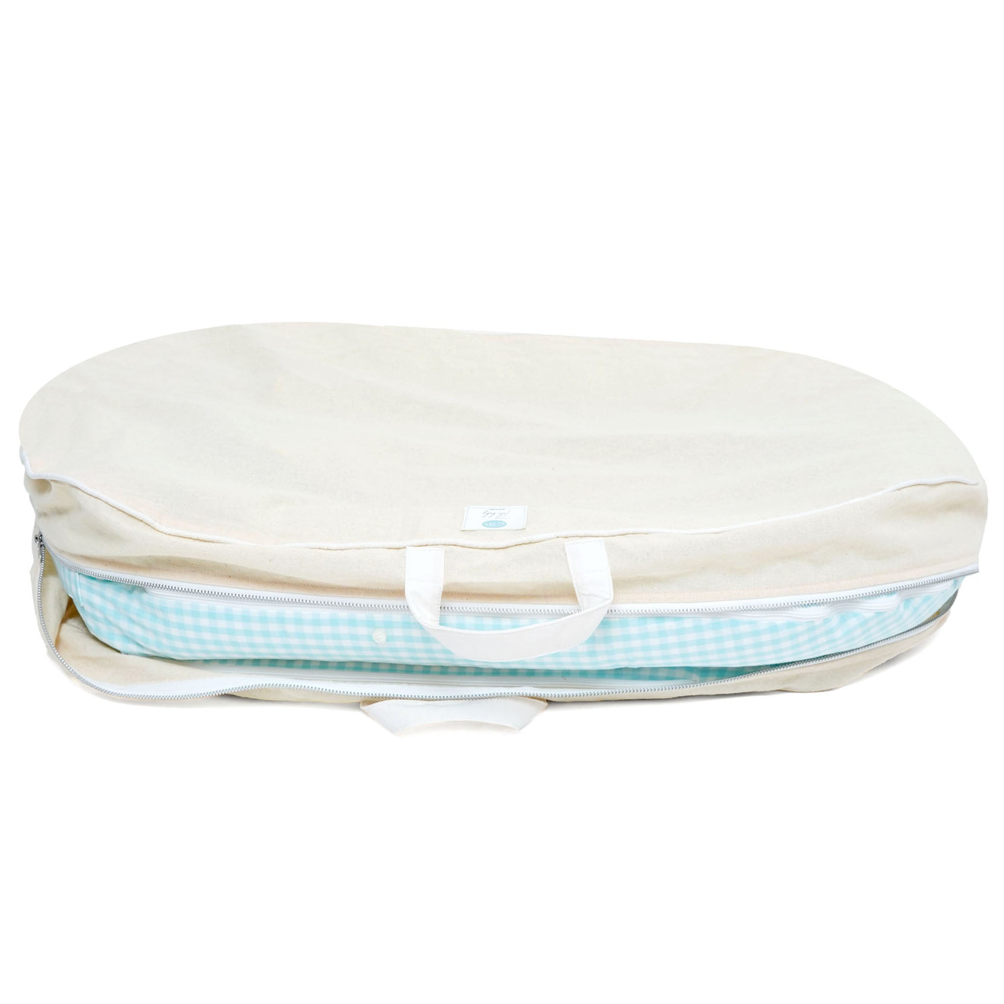 AQUA GINGHAM NESTO PAD CARRY BAG