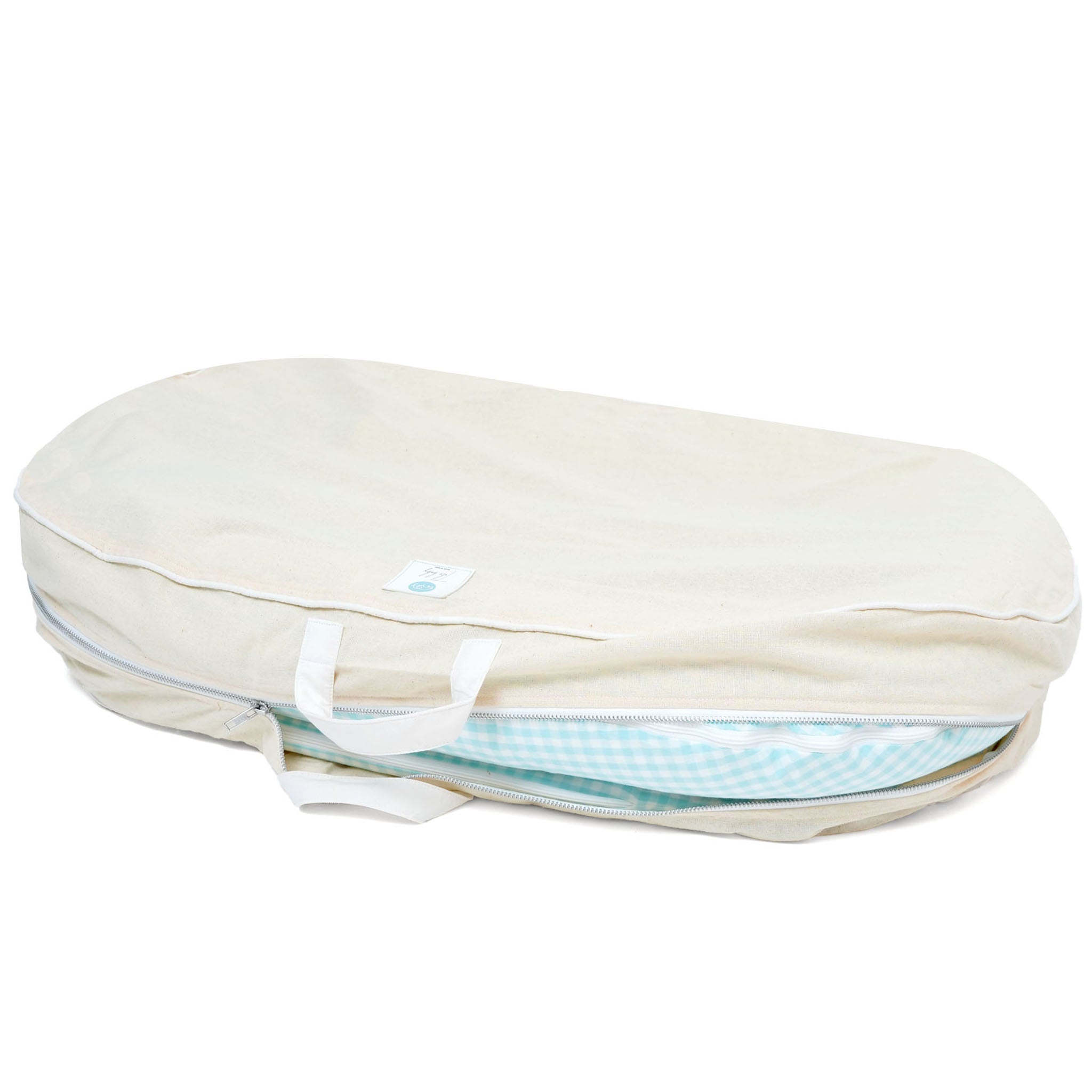 AQUA GINGHAM NESTO PAD CARRY BAG