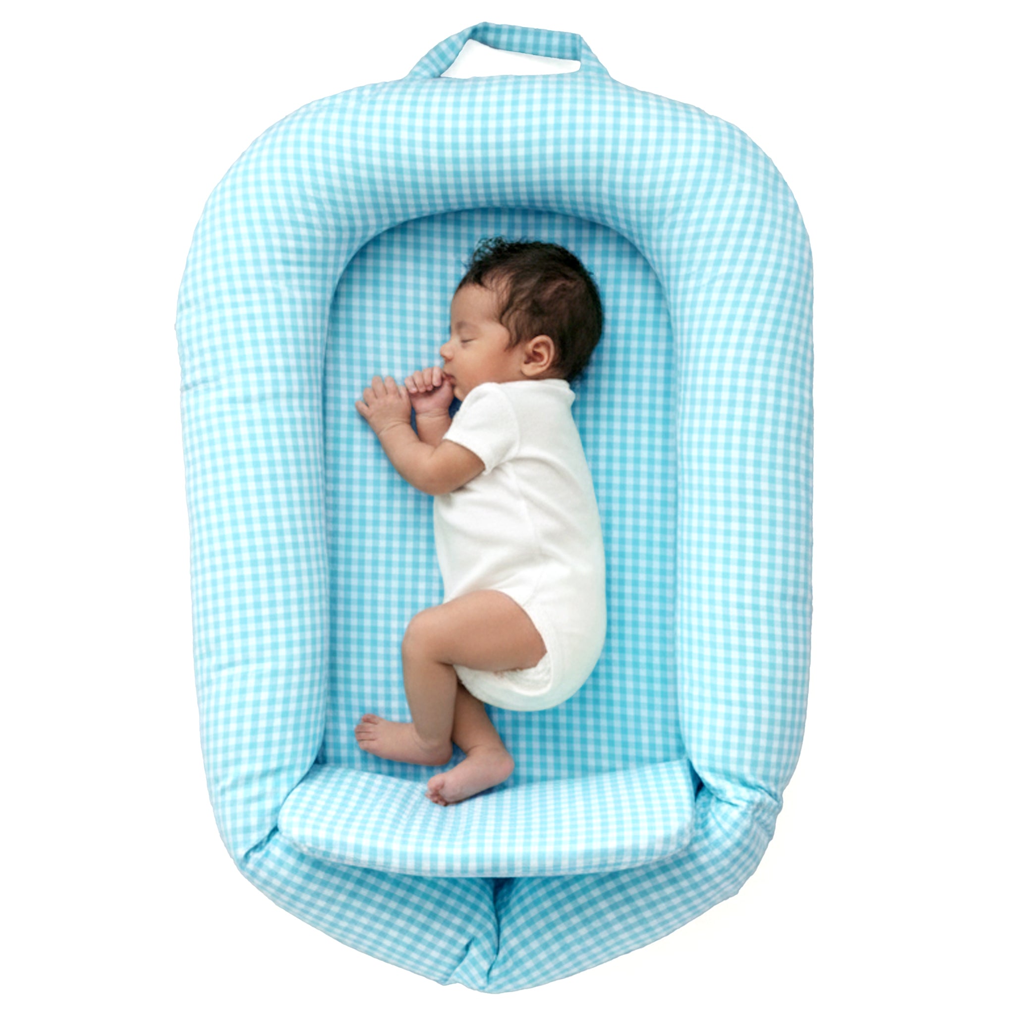 BABY NEST - TEAL GINGHAM NESTO PAD | TULO BABY