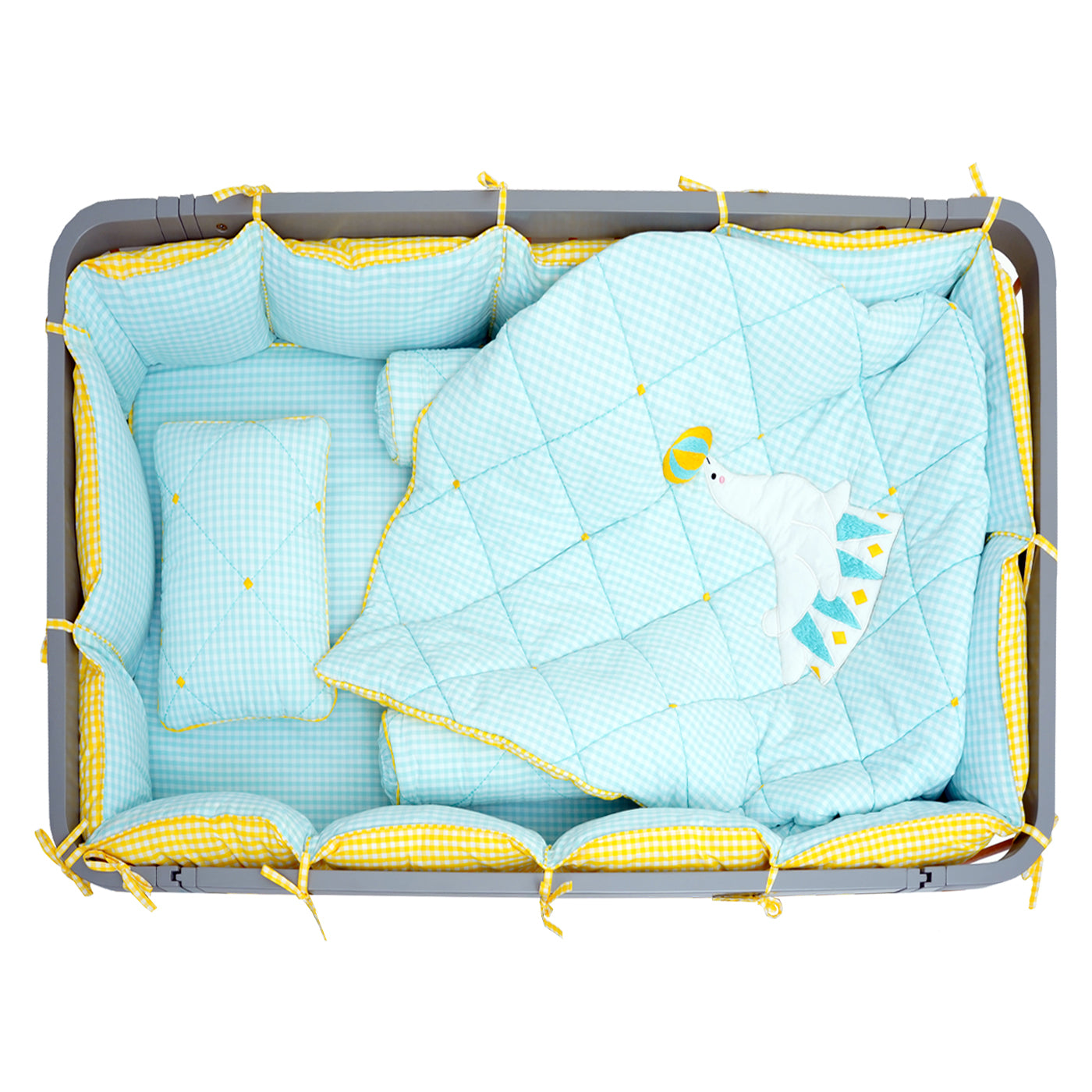 TULO BABY BEDDING SET – CIRCUS SEAL TEAL