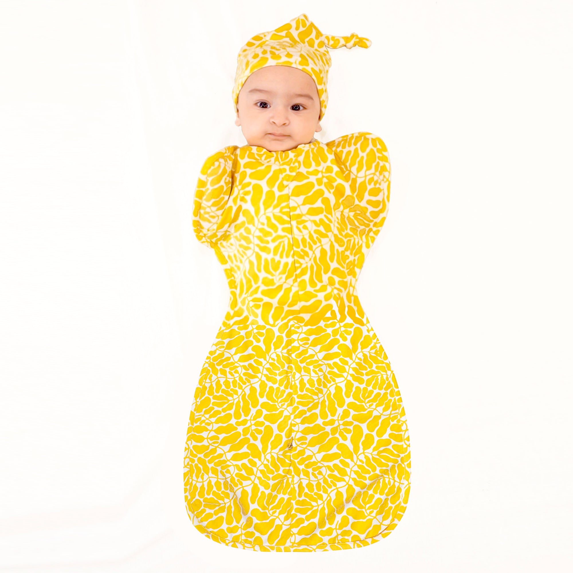 YOLK YELLOW FERN SLEEPING POD SWADDLE FOR BABIES