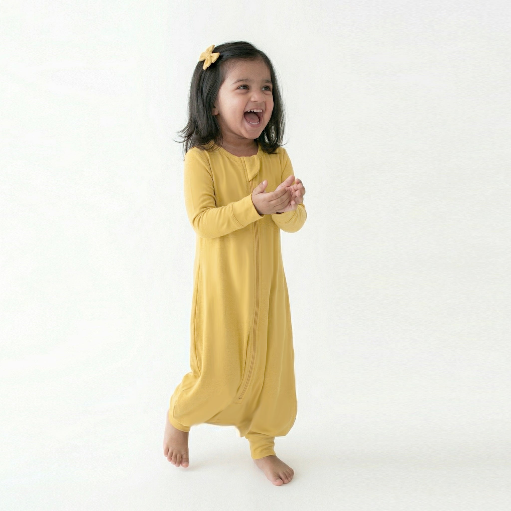 BABY SLEEPING BAG WITH FOOTIES AND SLEEVES (2.5 TOG) - YOLK YELLOW | TULO BABY