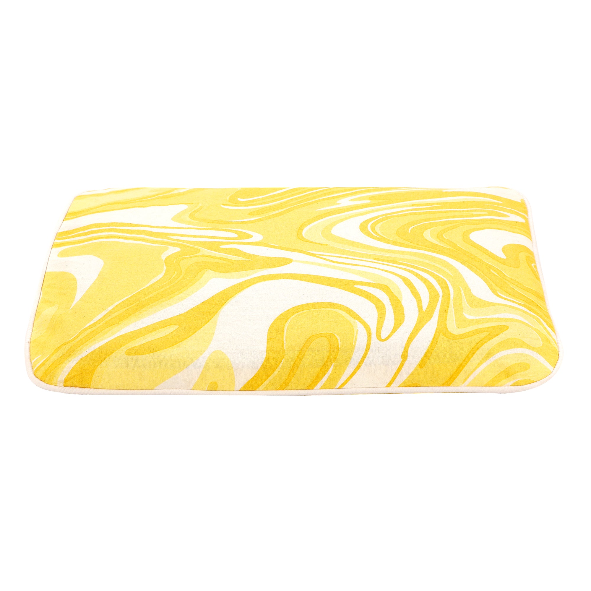 YOLK YELLOW MARBLE MUSTARD PILLOW COVER AND FILLER SET