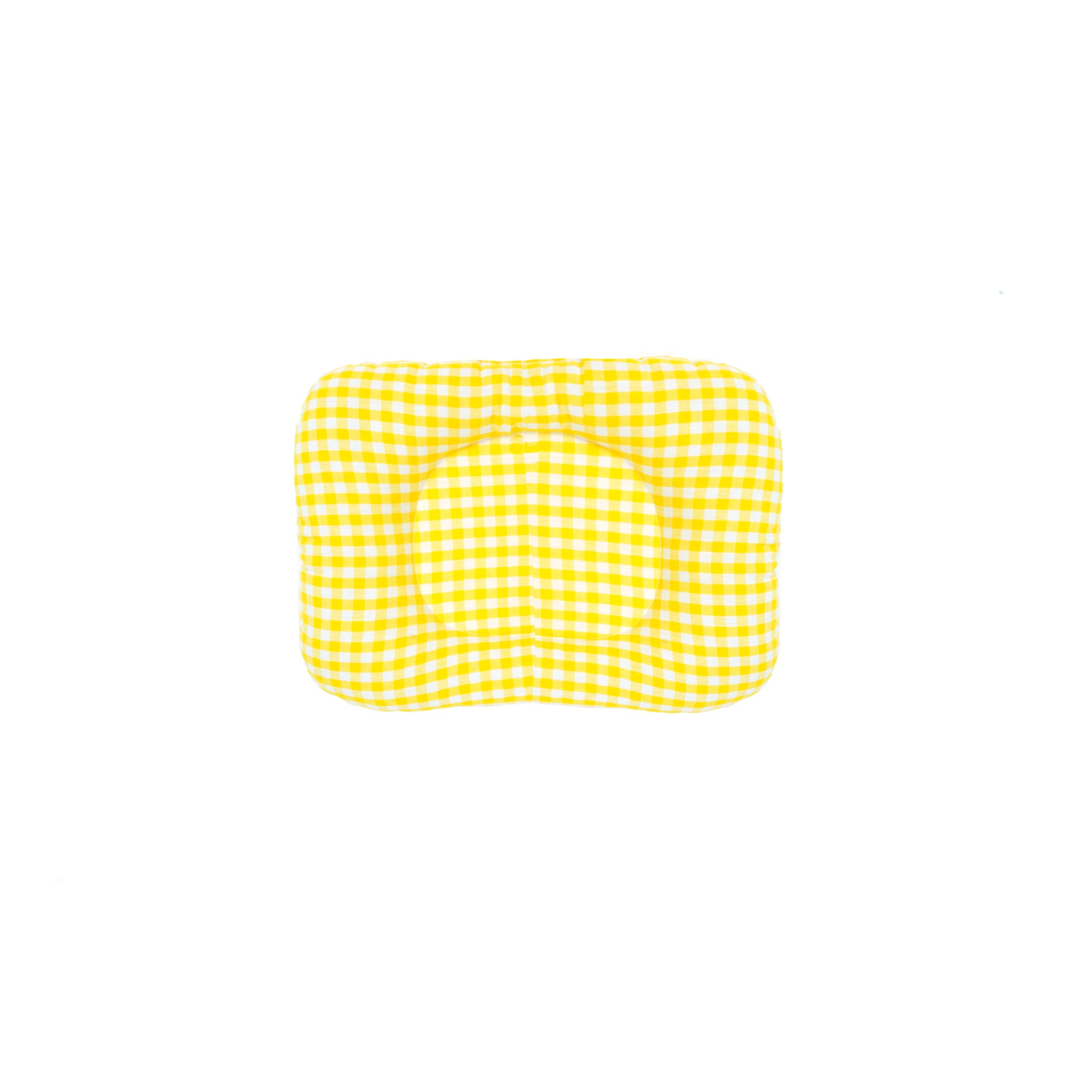 YELLOW GINGHAM NESTO PAD DONUT PILLOW