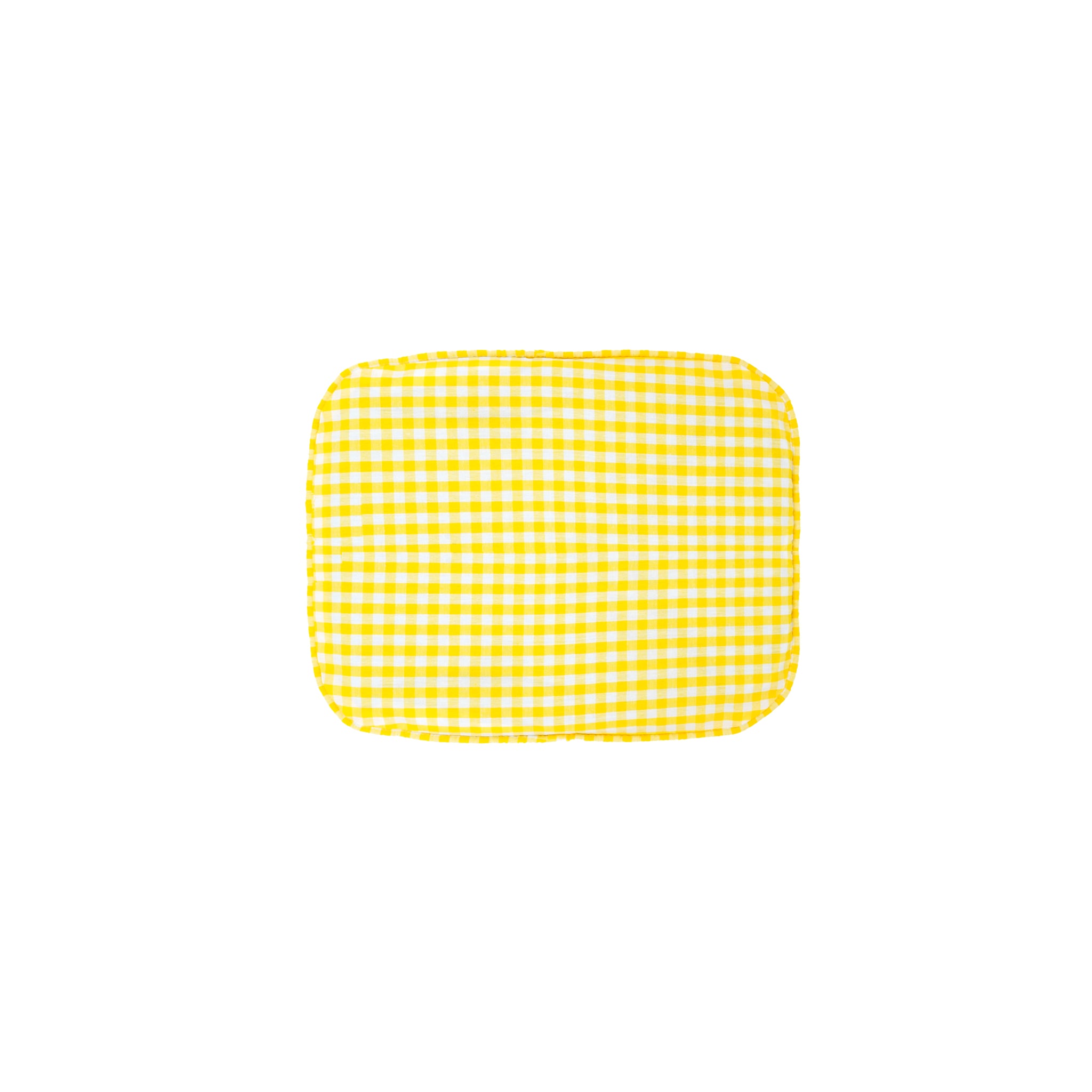 YELLOW GINGHAM NESTO PAD MUSTARD PILLOW