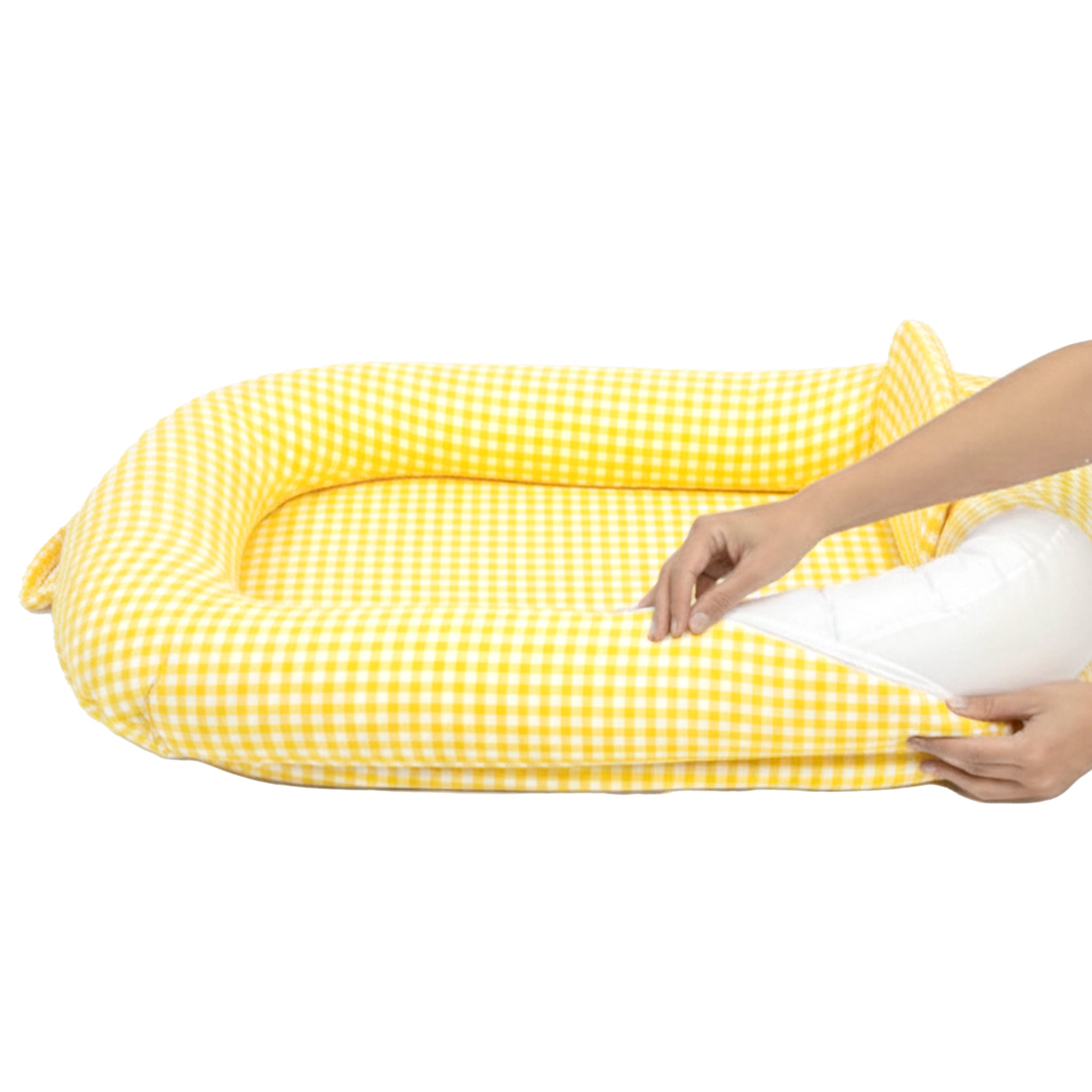BABY NEST - YELLOW GINGHAM NESTO PAD COVER | TULO BABY