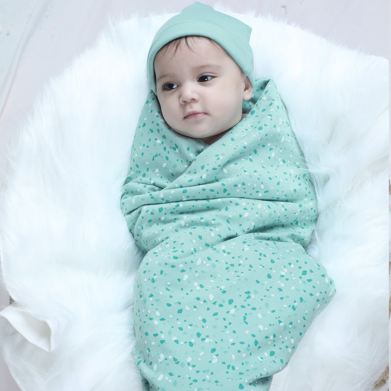 CANTON TERRAZZO STRETCHY JERSEY SWADDLE BLANKET