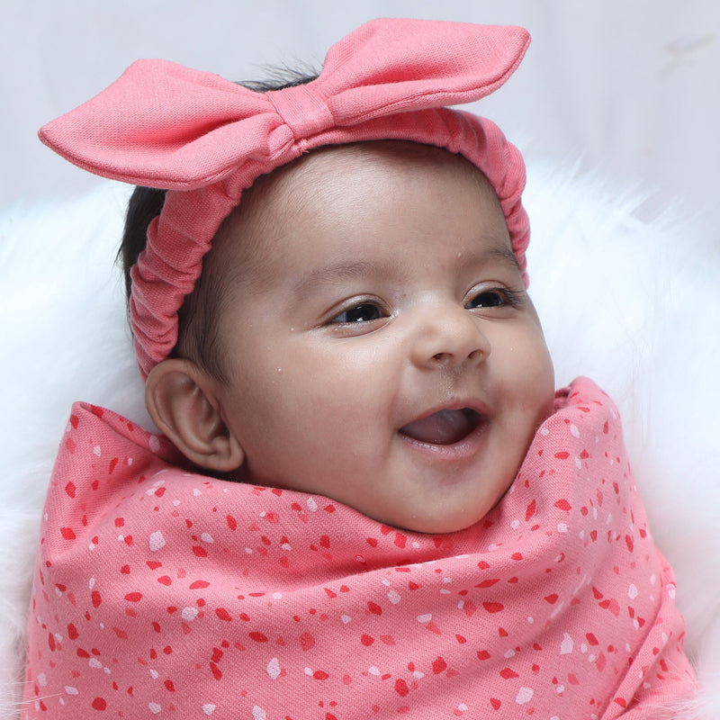 DESSERT ROSE TERRAZZO BOW HEADBAND