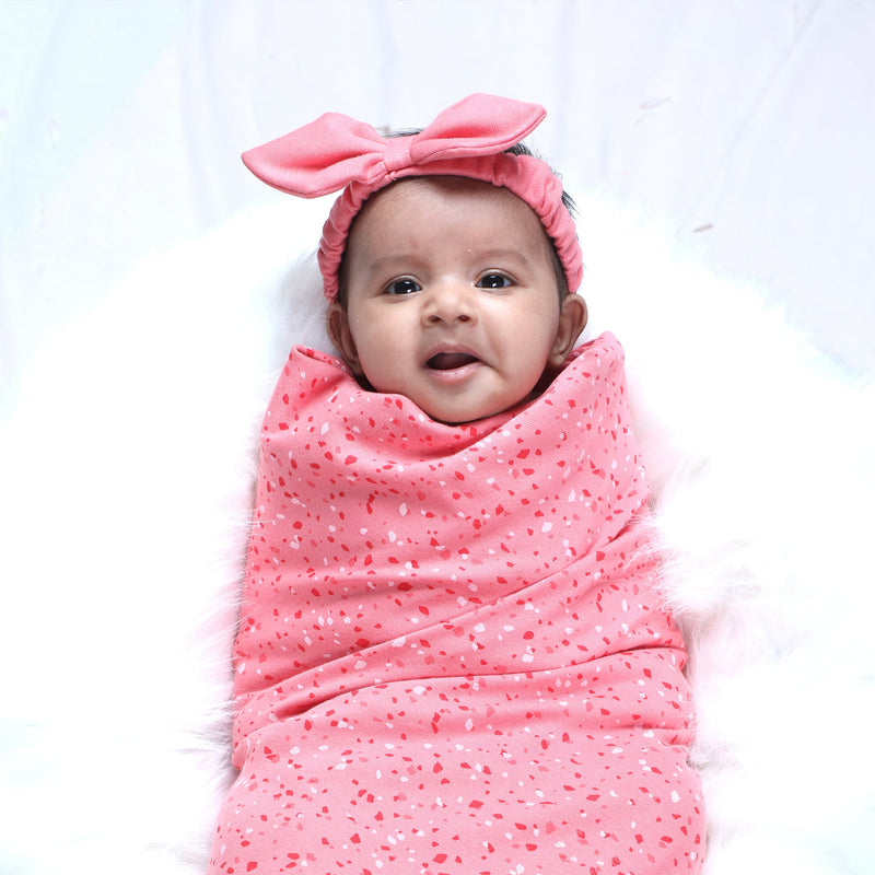 DESSERT ROSE TERRAZZO BOW HEADBAND