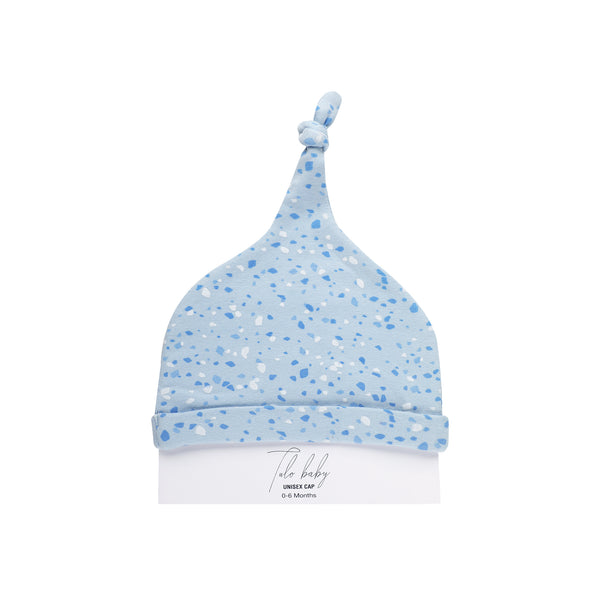 DUSK BLUE TERRAZZO KNOTTED BEANIE
