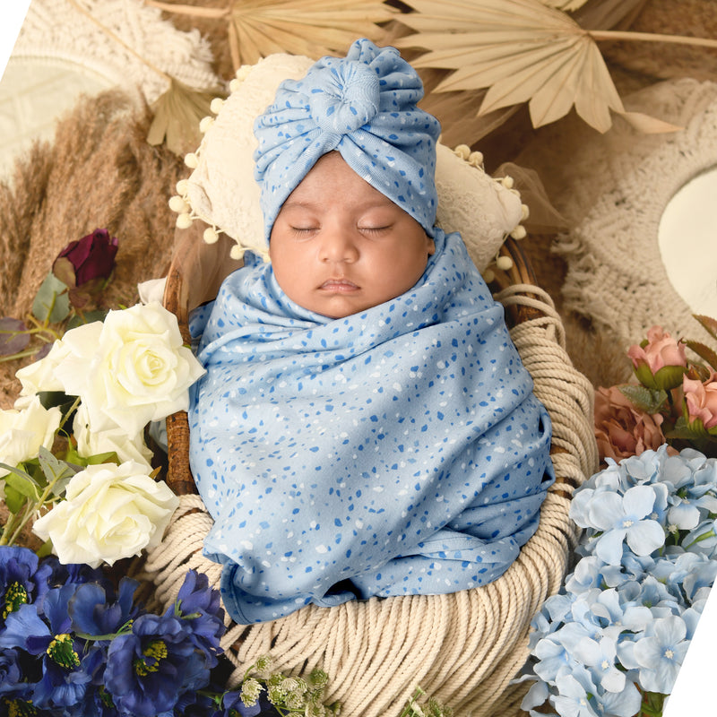 DUSK BLUE SWADDLE BLANKET GIFT BOX