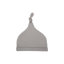 SMOKY GREY KNOTTED BEANIE
