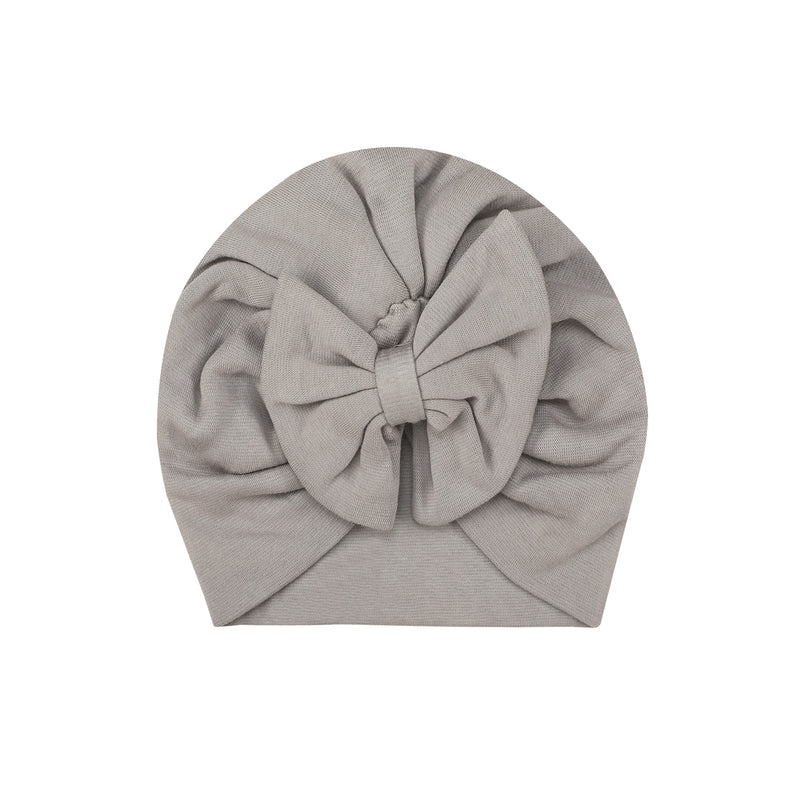 SMOKY GREY BOW TURBAN