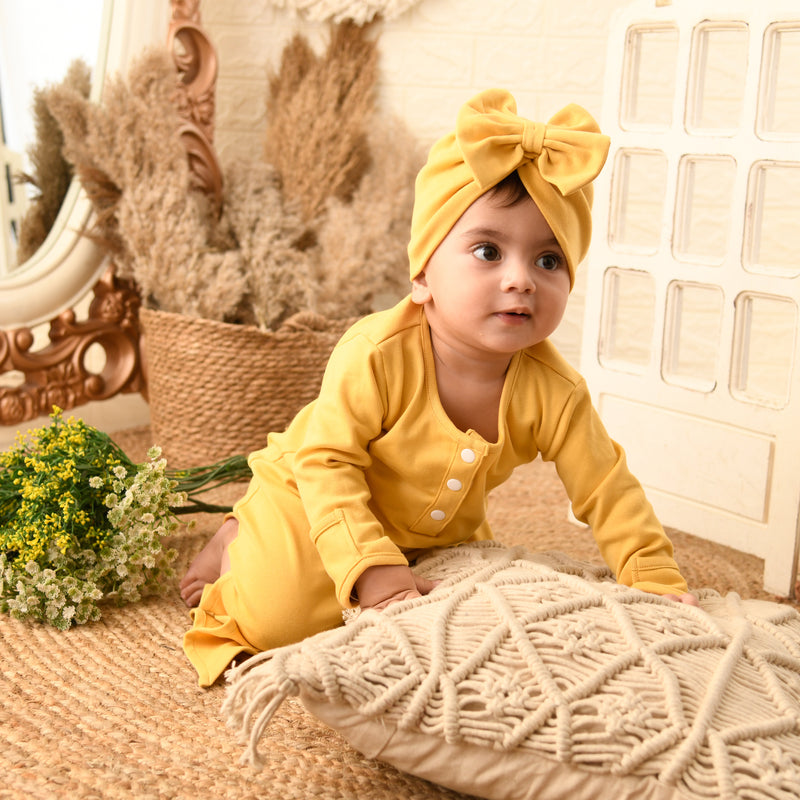 YOLK YELLOW BOW TURBAN