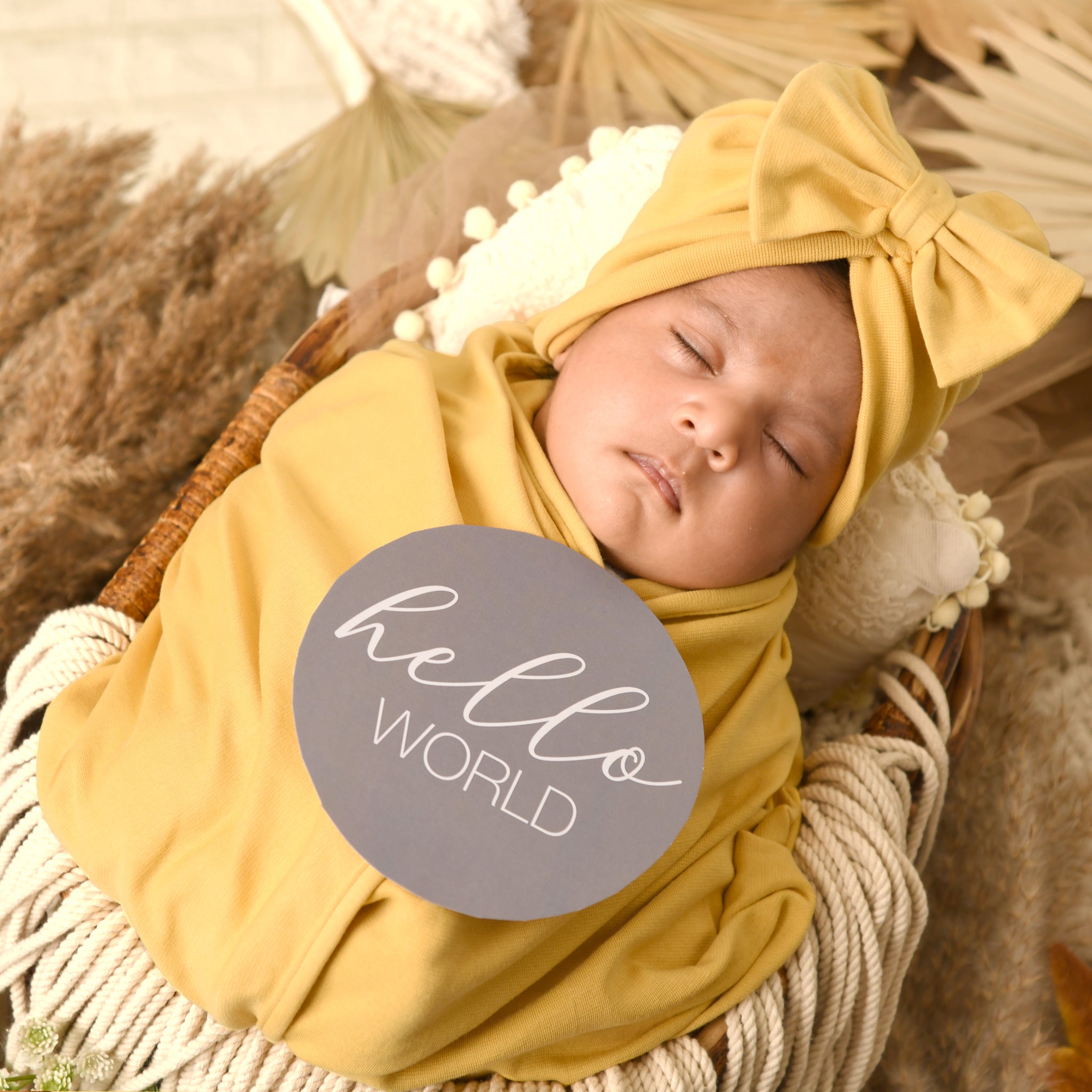 YOLK YELLOW STRETCHY JERSEY SWADDLE BLANKET