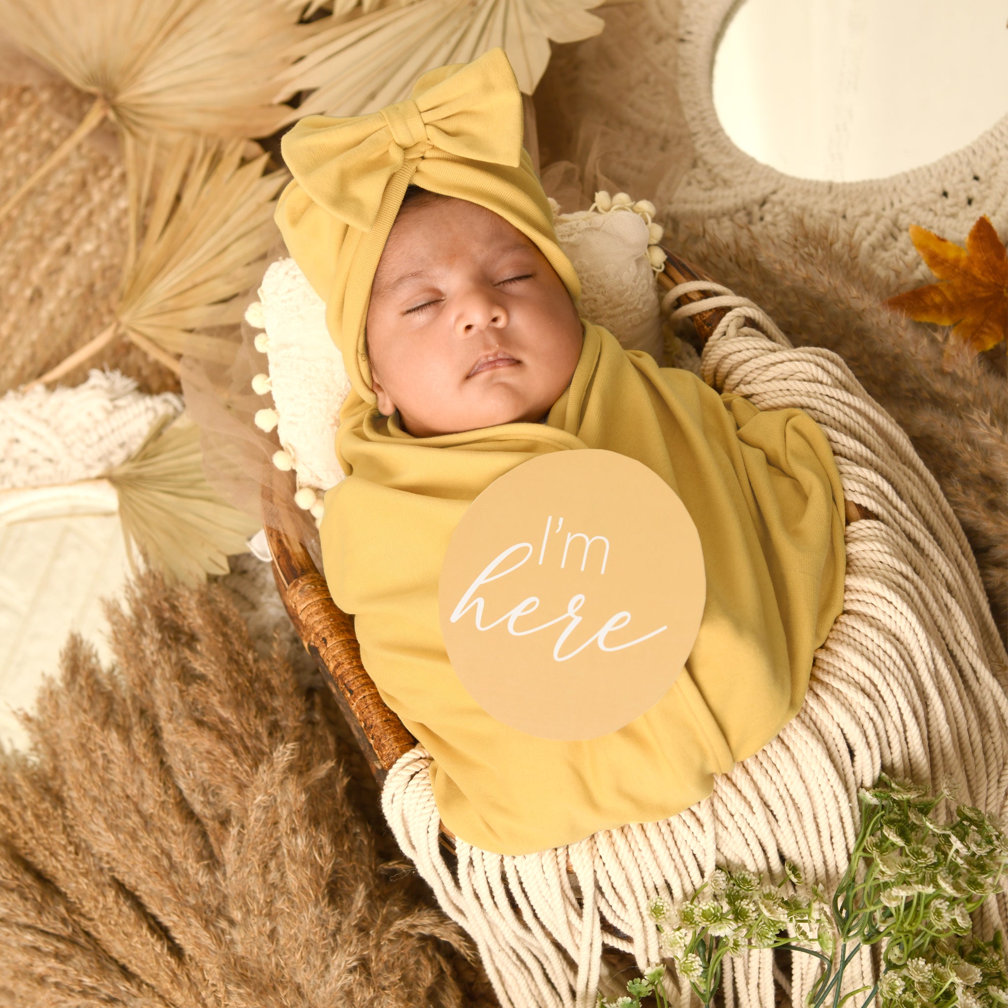 YOLK YELLOW STRETCHY JERSEY SWADDLE BLANKET