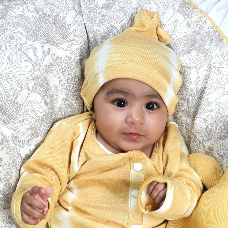 YOLK YELLOW KNOTTED BEANIE