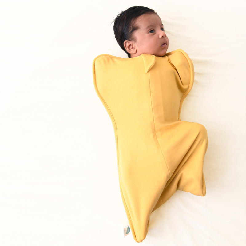 SLEEPING POD SWADDLE FOR BABIES (0.6 TOG) - YOLK YELLOW  | TULO BABY