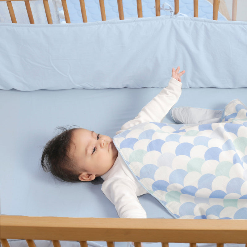 BABY BLUE FITTED CRIB SHEET - TULO BABY